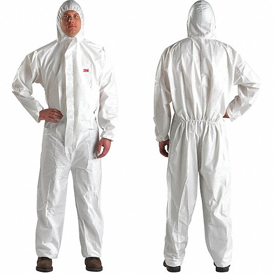 Extra Large Clothes Protect Disposable Coverall Front Zip Hooded Paint Home DIY 