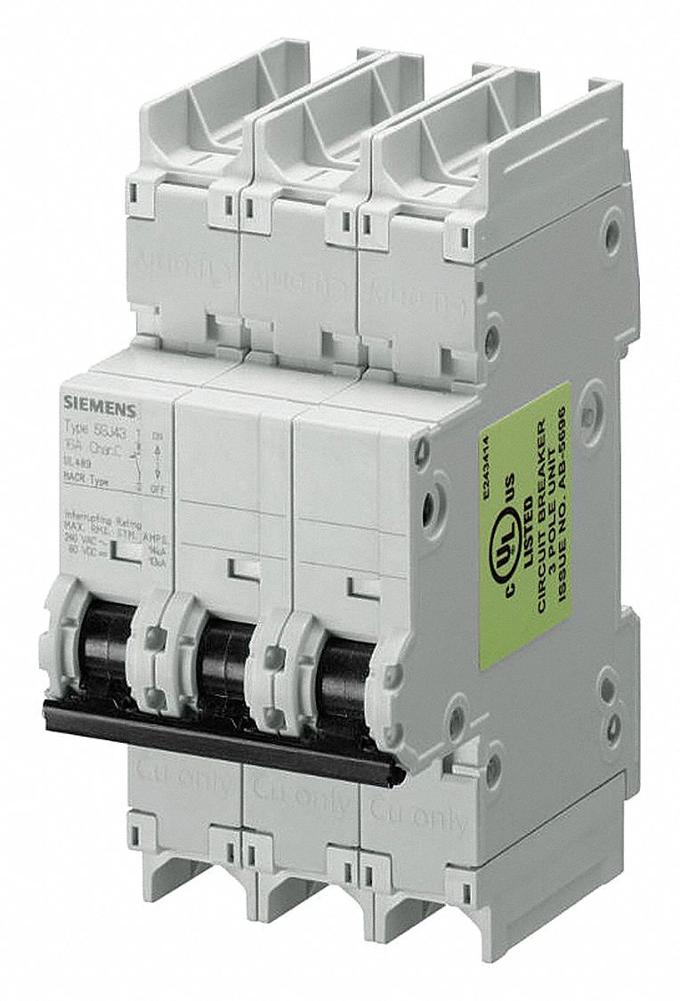 3-Pole, UL489 DIN Rail-Mount Miniature Circuit Breakers