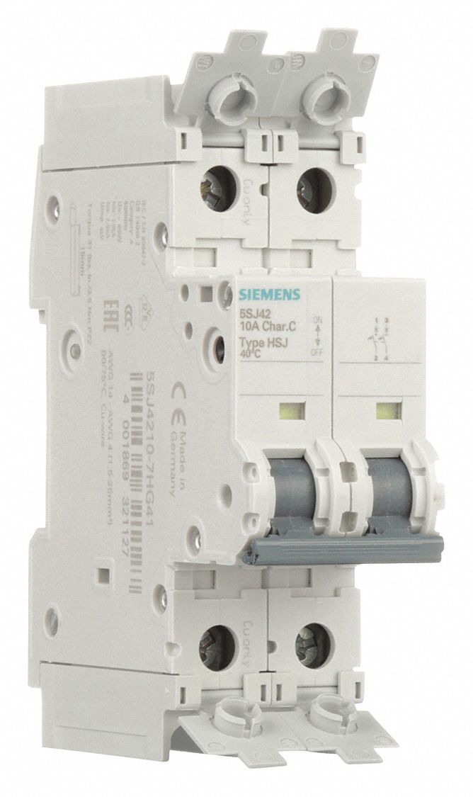 Mini Circuit Breaker, 10A, 2 Poles, C, 240V