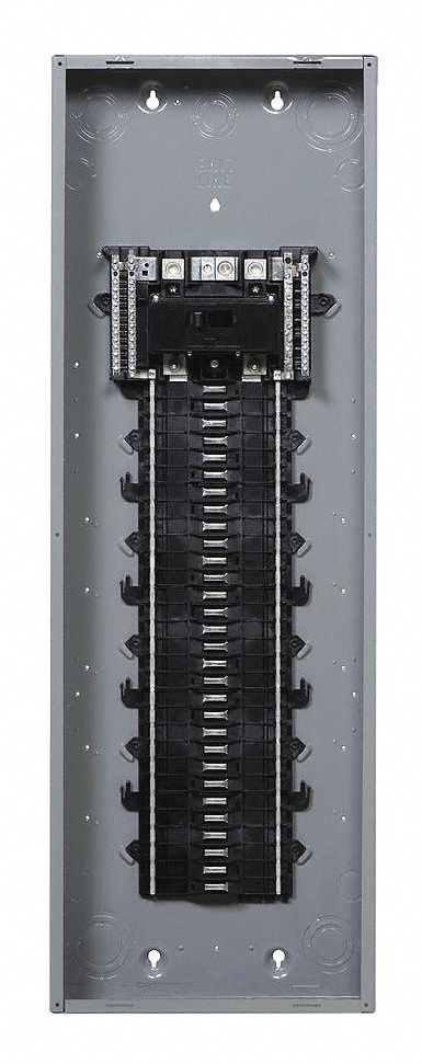 Load Center: 200 A Amps, 120/240V AC, 60 Spaces, 22kA, 0 Max. No. of Tandem Breakers, Flush Cover
