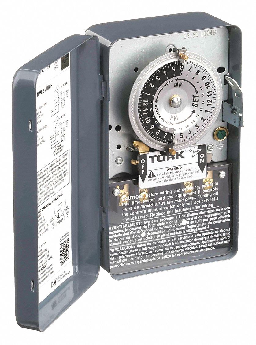 Tork 40Amp 24Hour Mechanical Time Switch 120277V DPDT, 54 OFF