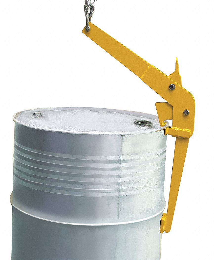 DRUM LIFTER, FOR 30 GAL/55 GAL DRUM CAPACITY, METAL, 1,100 LB W CAPACITY, BODY/RIM, VERTICAL