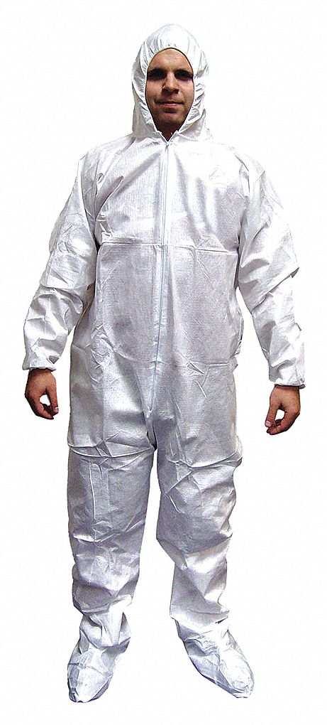 COVERALL,WHITE,SZ L