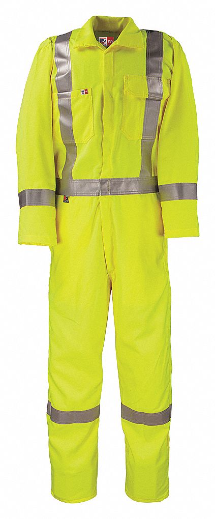 COVERALL, CSA Z96 CLASS 3/LEVEL 2, ZIPPER, LARGE, YELLOW, MODACRYLIC/LYOCELL/PARA ARAMID