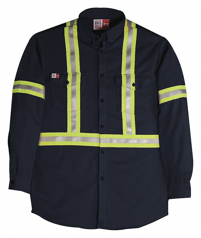 BIG BILL FLAME-RESISTANT SHIRT, FLASHTRAP, NAVY, XXXXXL, 62-64 IN CHEST ...