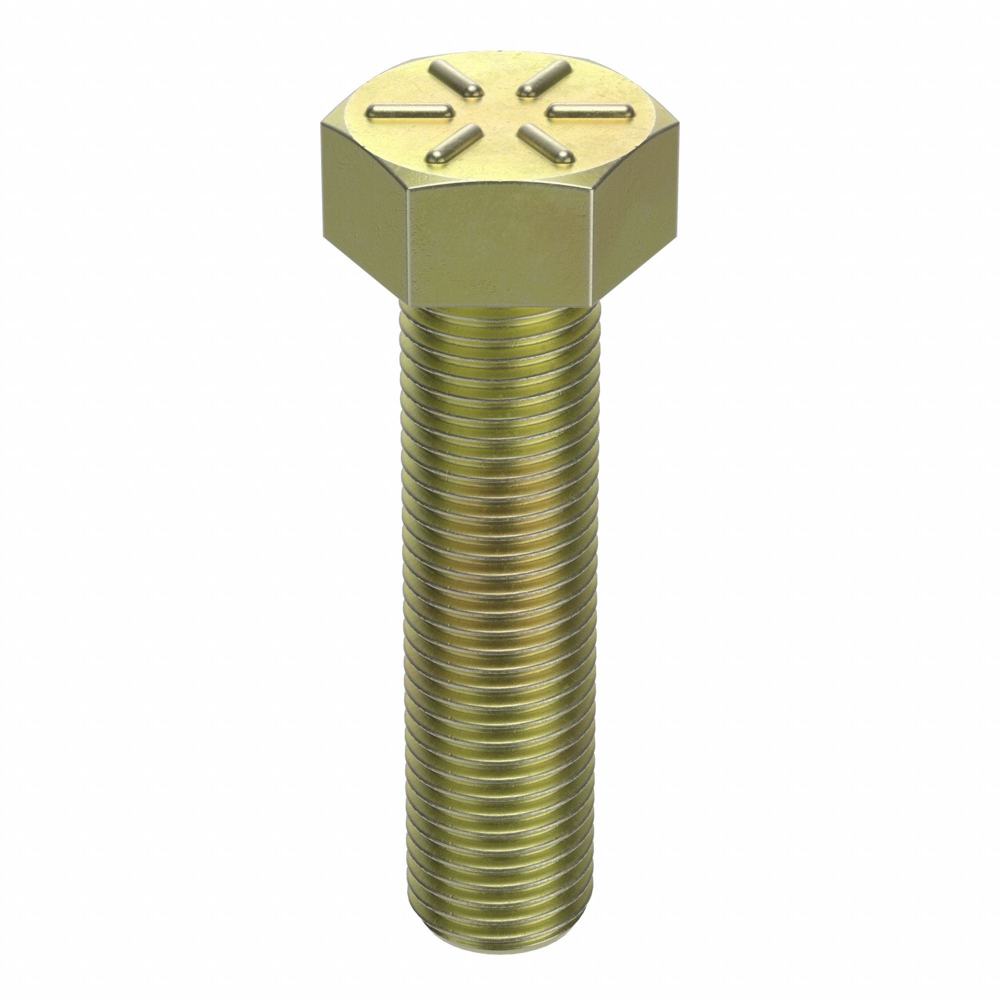 Hex Head Cap Screw: Steel, Grade 8, Zinc Yellow, 1/4"-28, Fine, 1 1/4 in lg, Globally Sourced, 40 PK