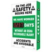 On The Job Safety Begins Here. We Have Worked ___ Days Without An OSHA Recordable Injury, Accidents Are Avoidable Safety Scoreboards