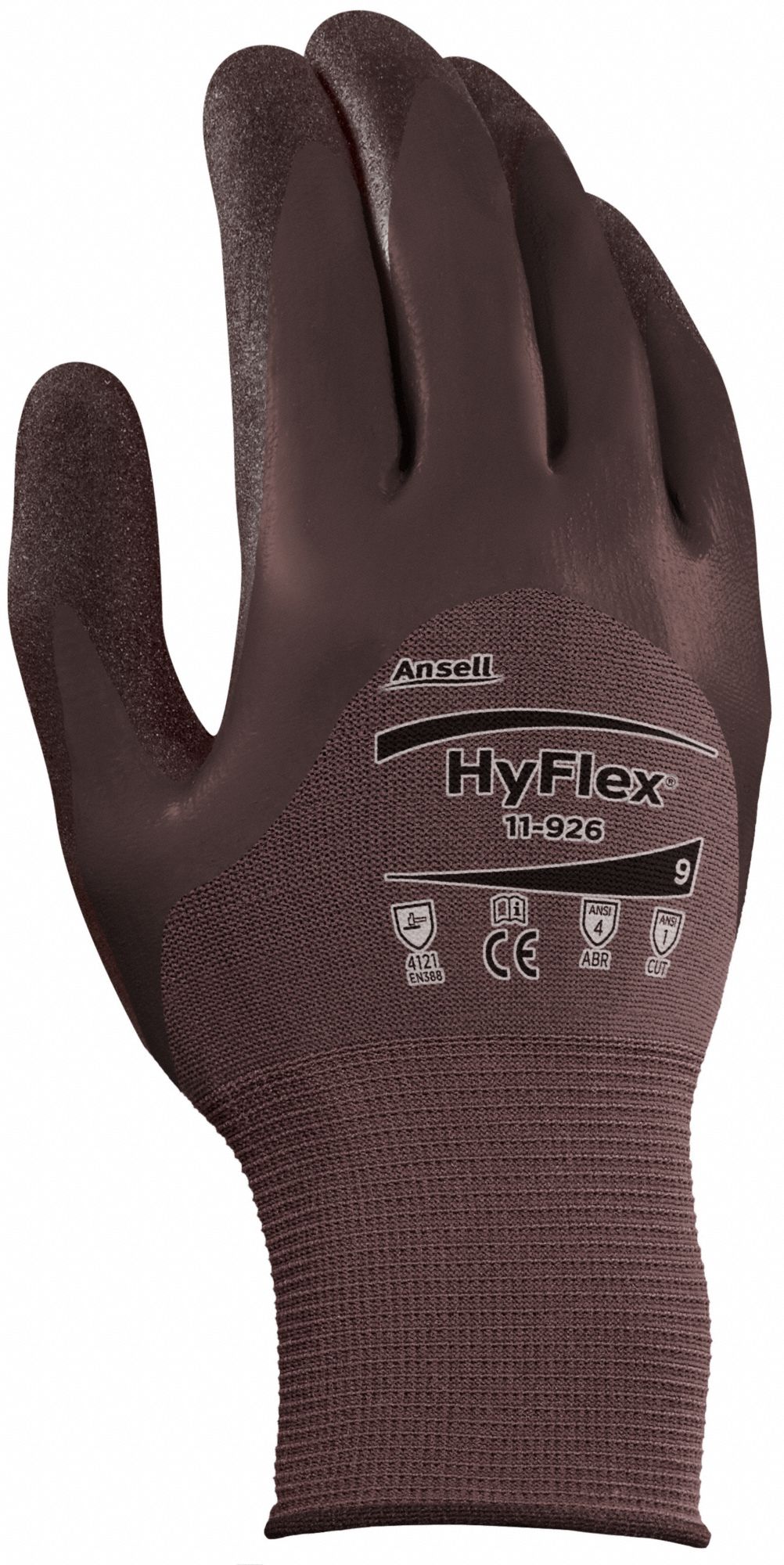 HYFLEX Coated Gloves M ( 8 ), Rough, Nitrile, 3/4, Dipped, ANSI