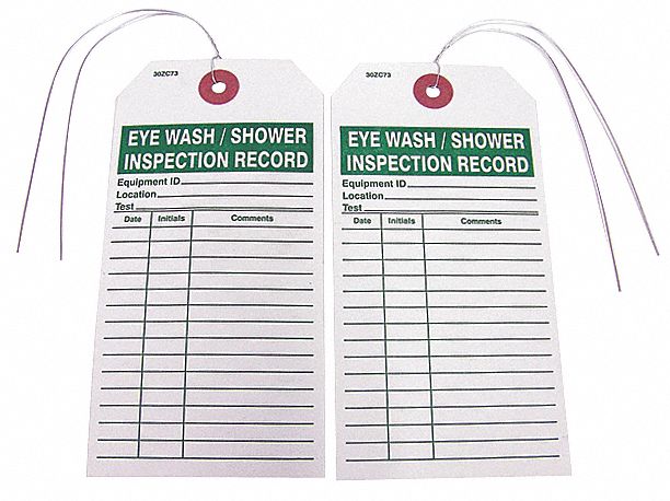 EYE WASH/SHOWER INSPEC. RECORD TAG,PK25