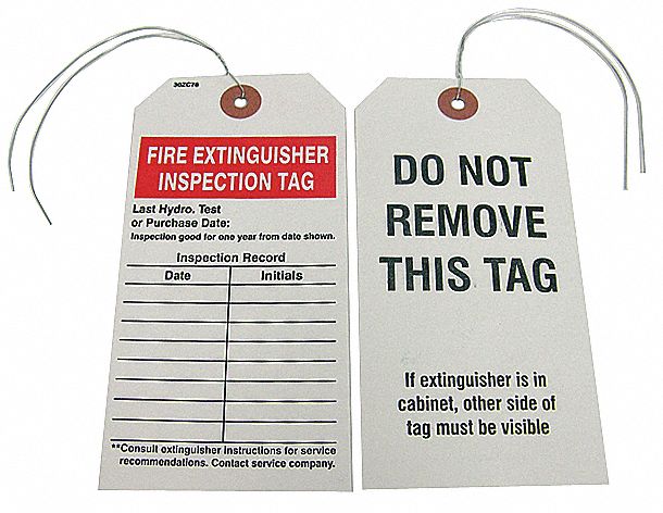 FIRE EXTINGUISHER INSPECTION TAG,PK25