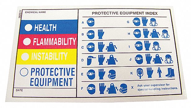 HMIG Label: 3 in Ht, 5 in Wd, 0.04 in Thick, Polypropylene, Adhesive, 25 PK