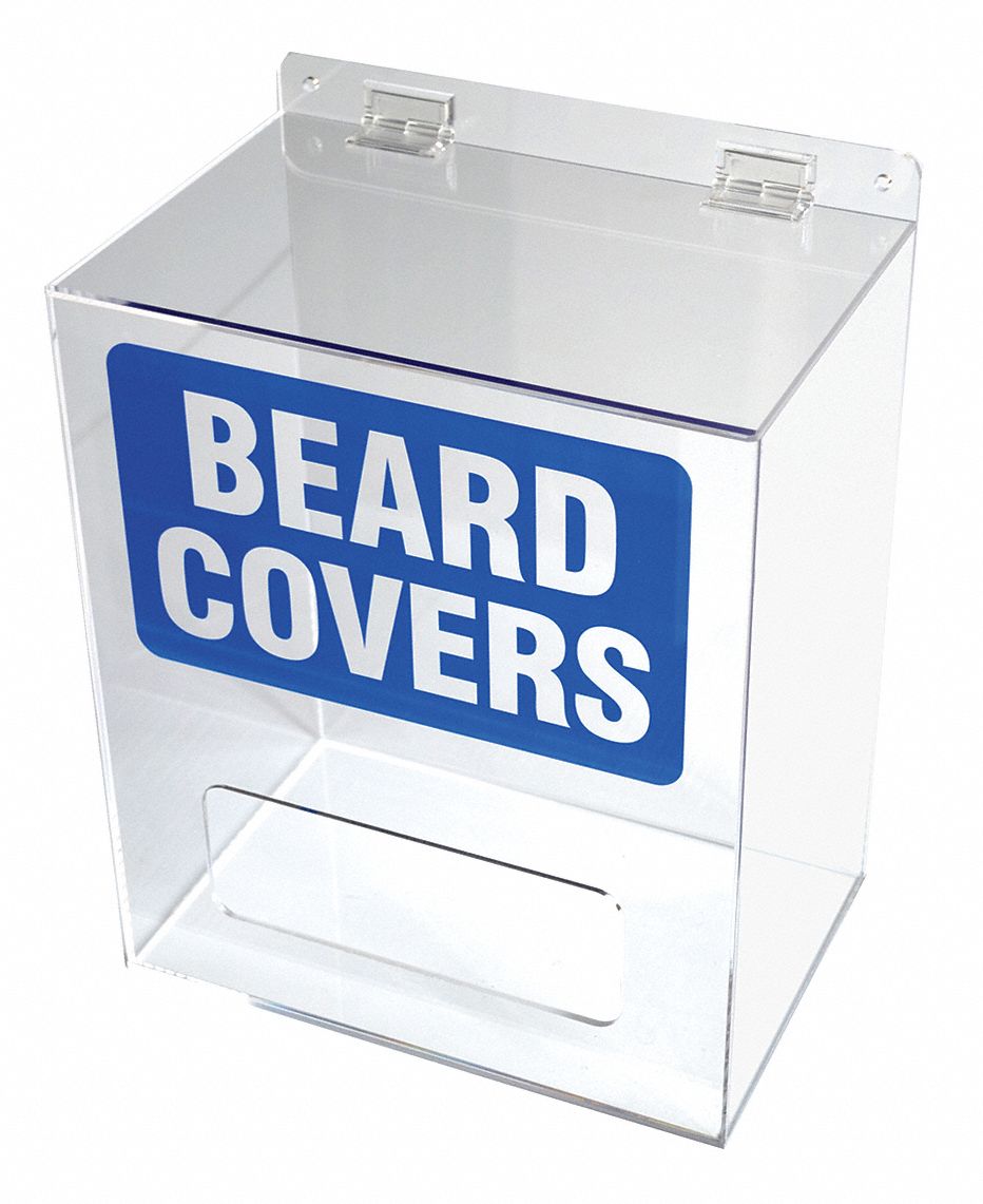 BEARD COVER DISPNSER,ACRYLIC,15 1/2 IN H