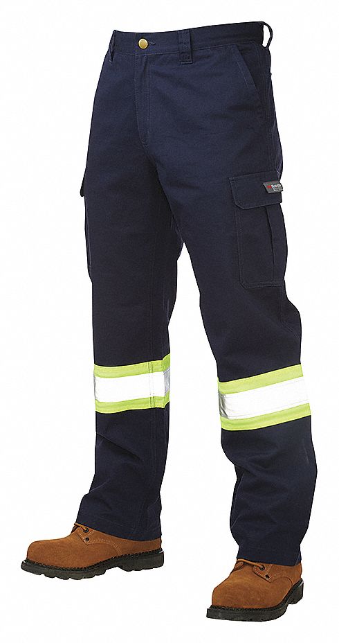 HIGH-VISIBILITY PANTS,NAVY,POLYESTER