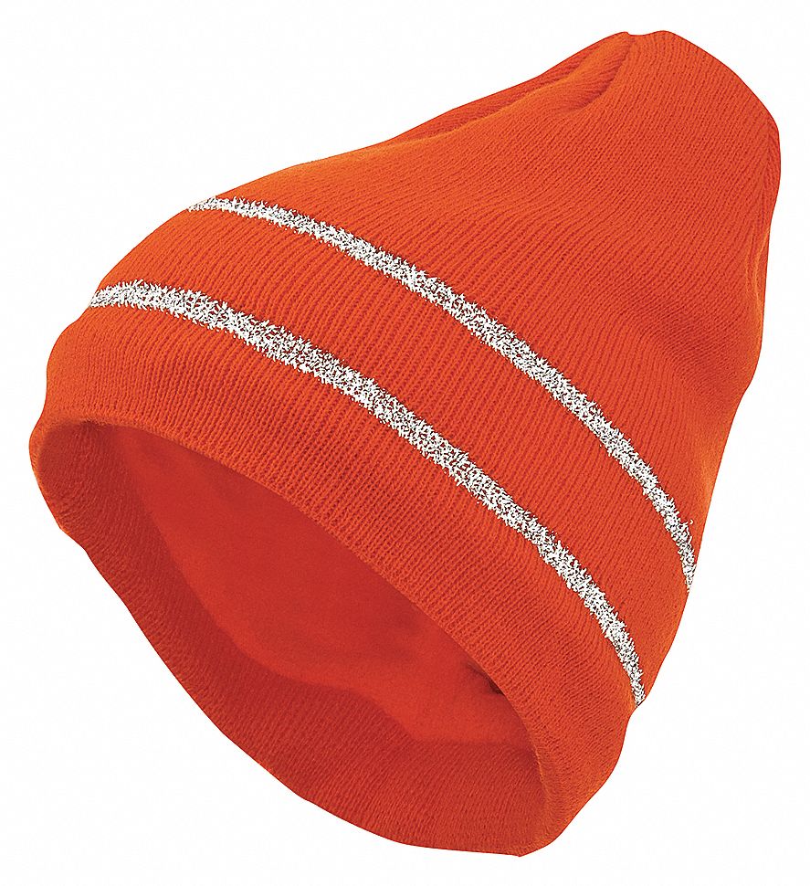 TUQUE EN TRICOT,VERTE,TAILLE UNIVERSELLE,ACRYLIQUE,BANDES RÉFLÉCHISSANTES