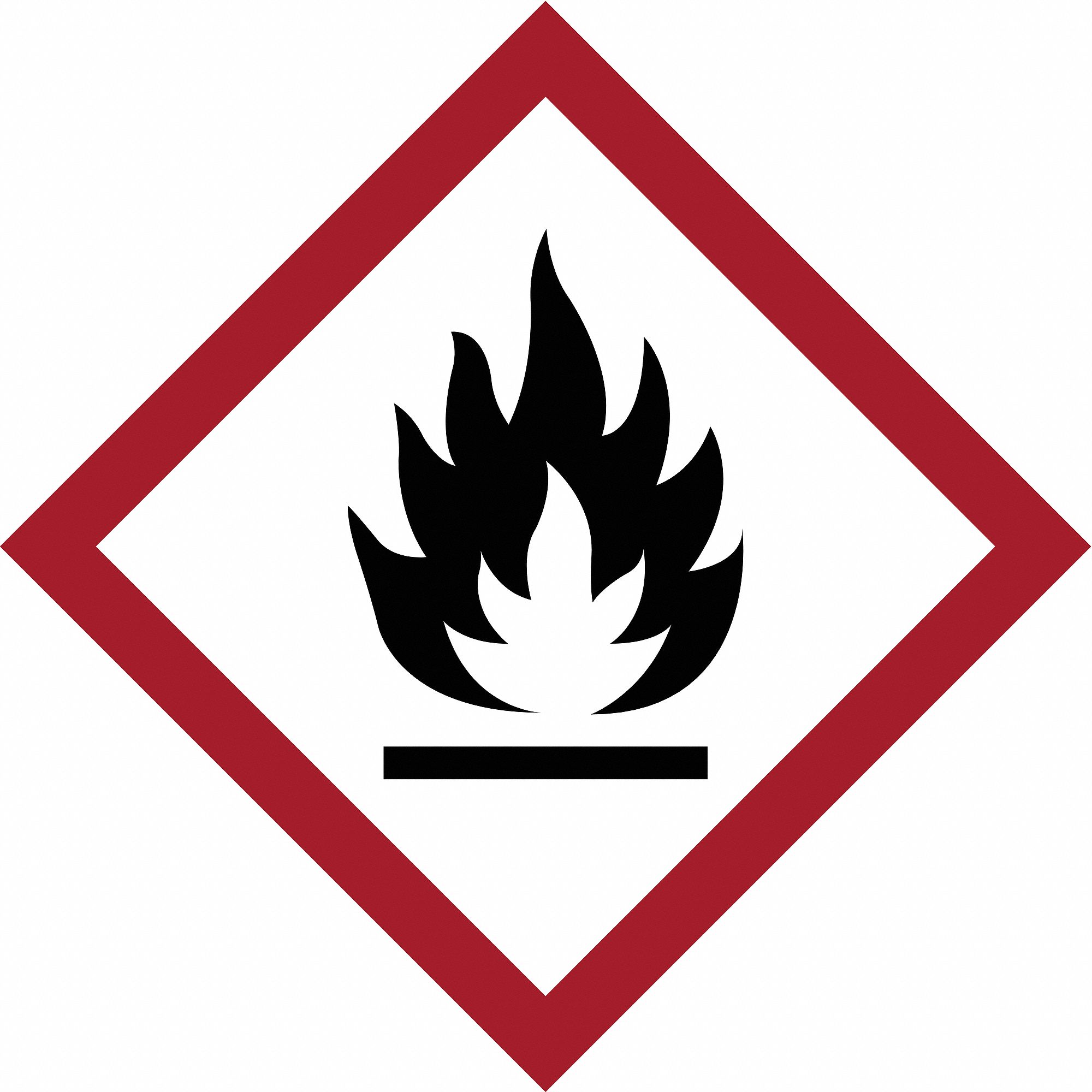 GHS FLAMMABLE LABEL, 2IN, 4/CARD