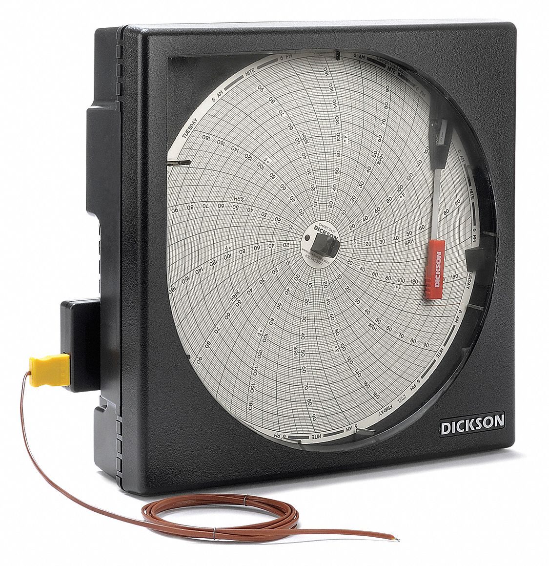 DICKSON Circular Chart Recorder, Temperature (Type K Thermocouple), 1