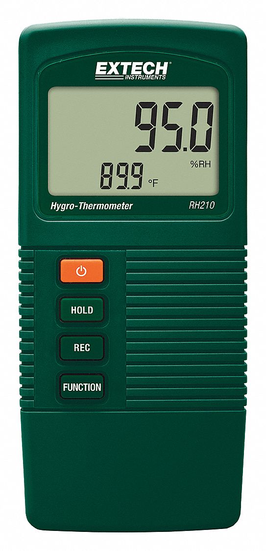 EXTECH Hygro Thermometer, 32 to 122F, 10 to 95 RH 30ZY68RH210 Grainger