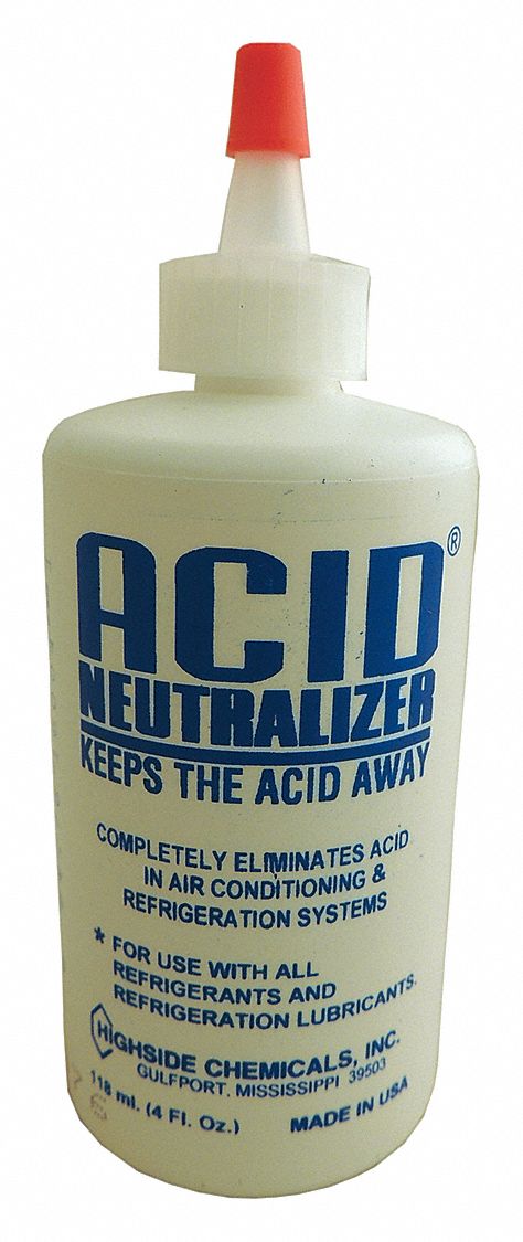 ACID NEUTRALIZER, CLEAR, 4 OZ, FOR ALL REFRIGERANTS & LUBRICANTS