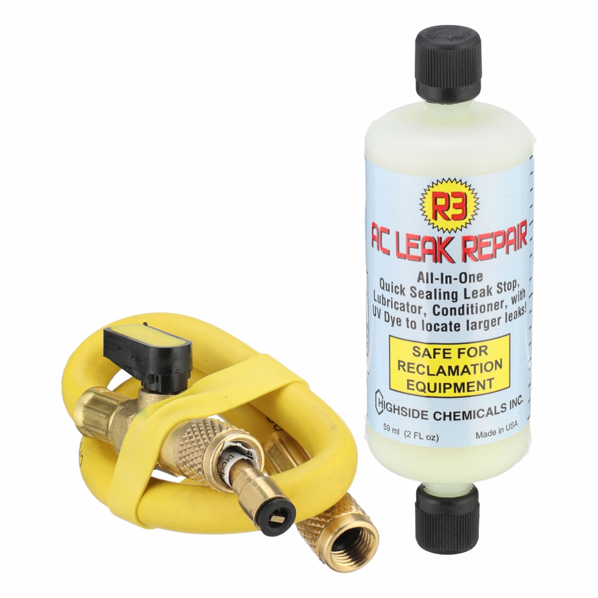 Refrigerant Leak Sealant: 2 oz, Cartridge, For Up To 4 ton, For Lubricant/Refrigerants