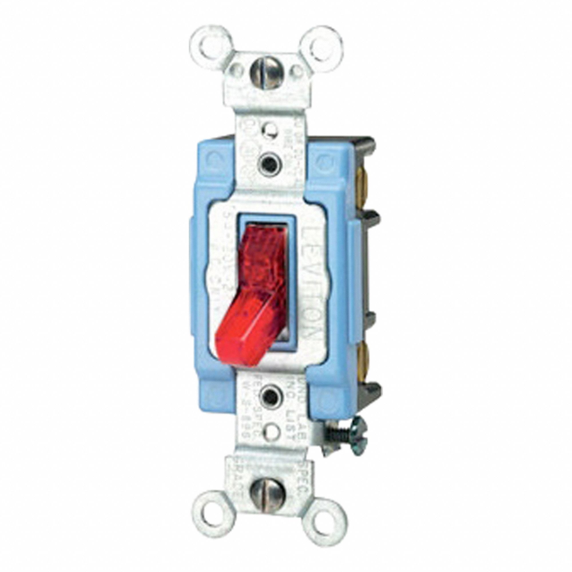 Wall Switch 1/2 hp Toggle 15 A Red