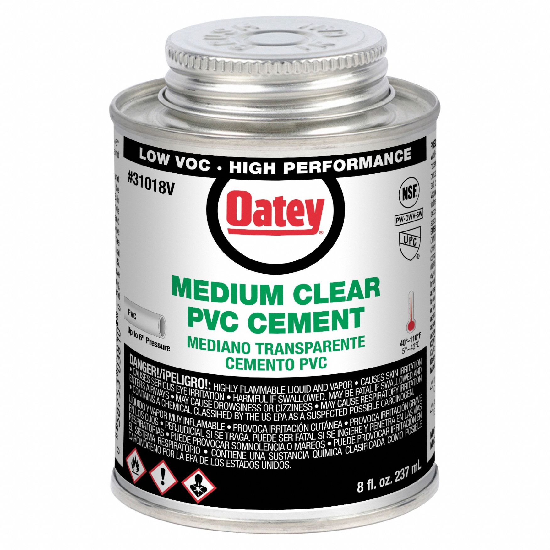 Cement: Medium, 8 fl oz, Brush-Top Can, Clear