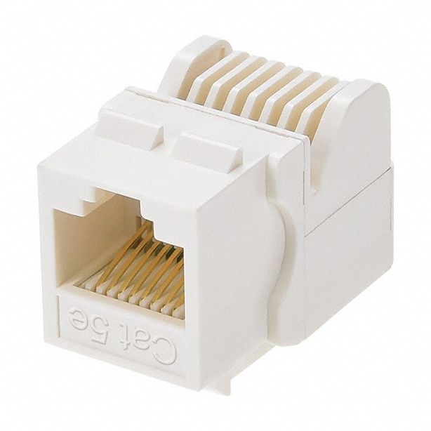 Keystone Jack: Tool-Less, Category Jacks, 1 Ports, White, 5e, RJ45, 310