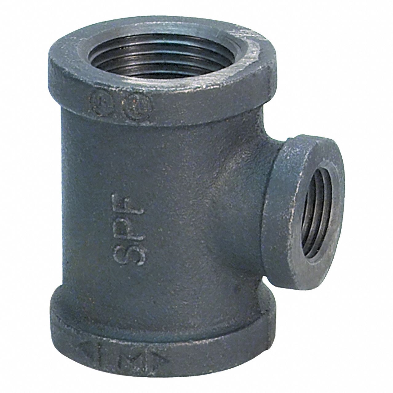 Reducing Tee: Malleable Iron, 1 1/2 in x 1 in x 1 in Fitting Pipe Size, Class 150