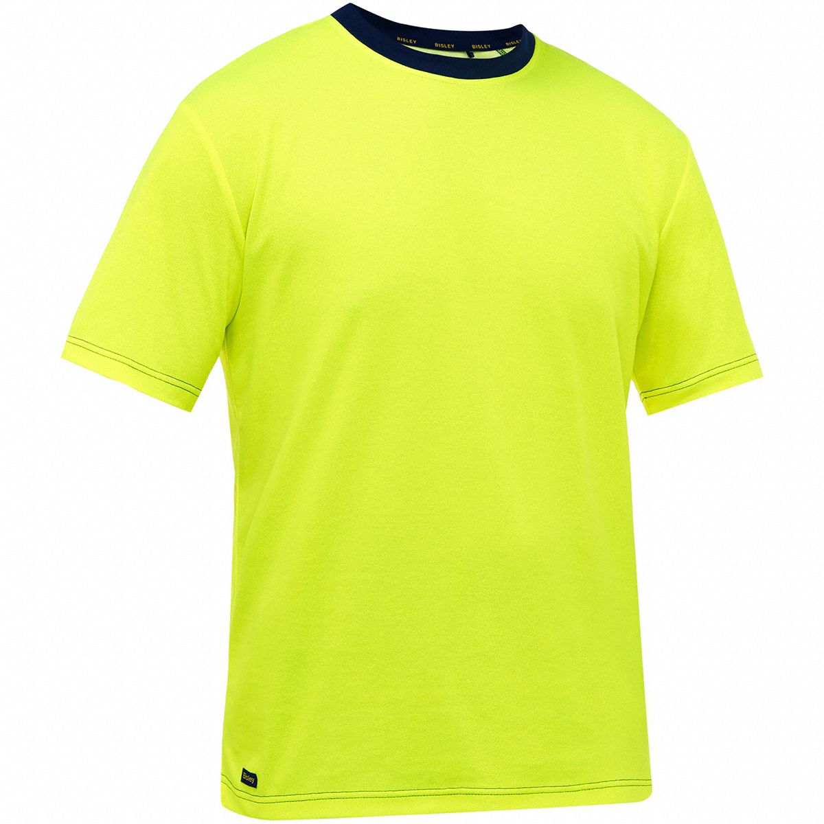 High-Visibility Shirt: 2XL, Yellow, Short, T-Shirt Shirt, Cotton/Polyester, 0 Pockets