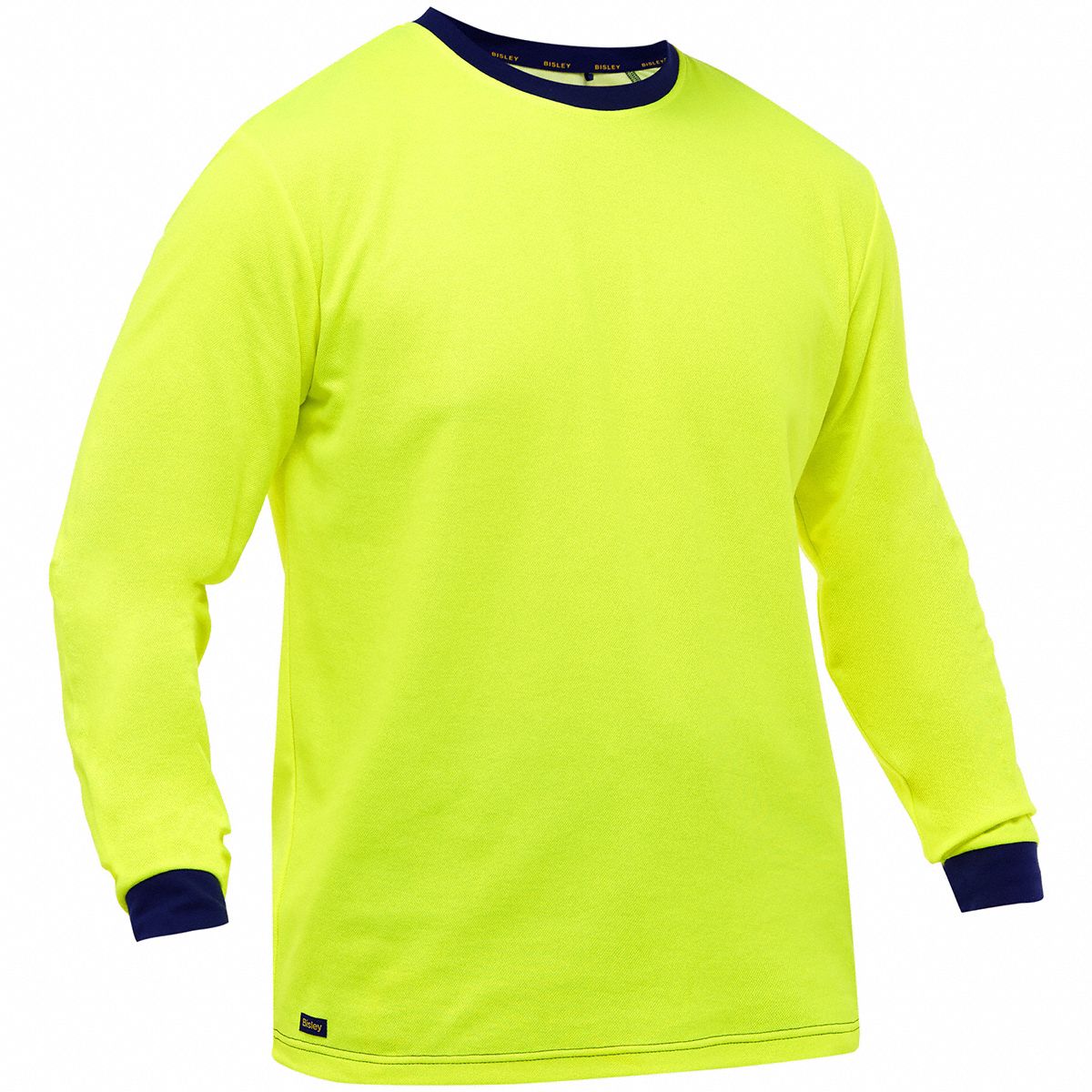 High-Visibility Shirt: 2XL, Yellow, Long, T-Shirt Shirt, Cotton/Polyester, 0 Pockets
