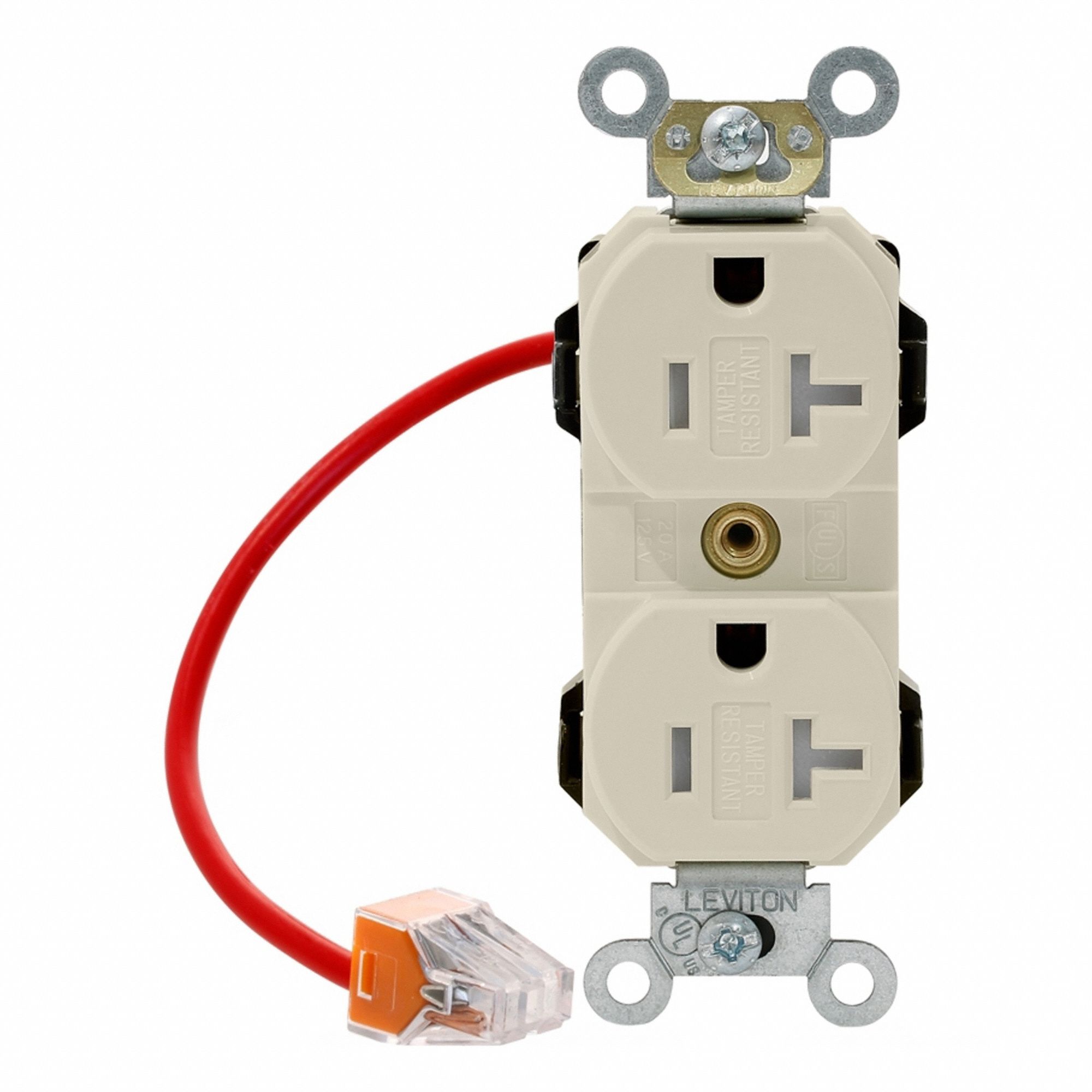 Lev-Lok Rec 20A 125V TR/SC LtAl
