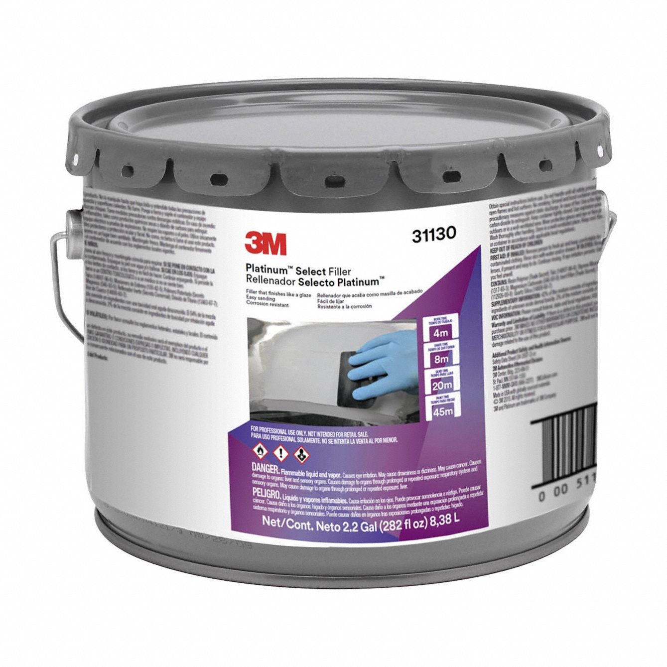 Select Filler: Polyester, Purple, Aluminum/Fiberglass/Metal, 4 min Working Time, Pail