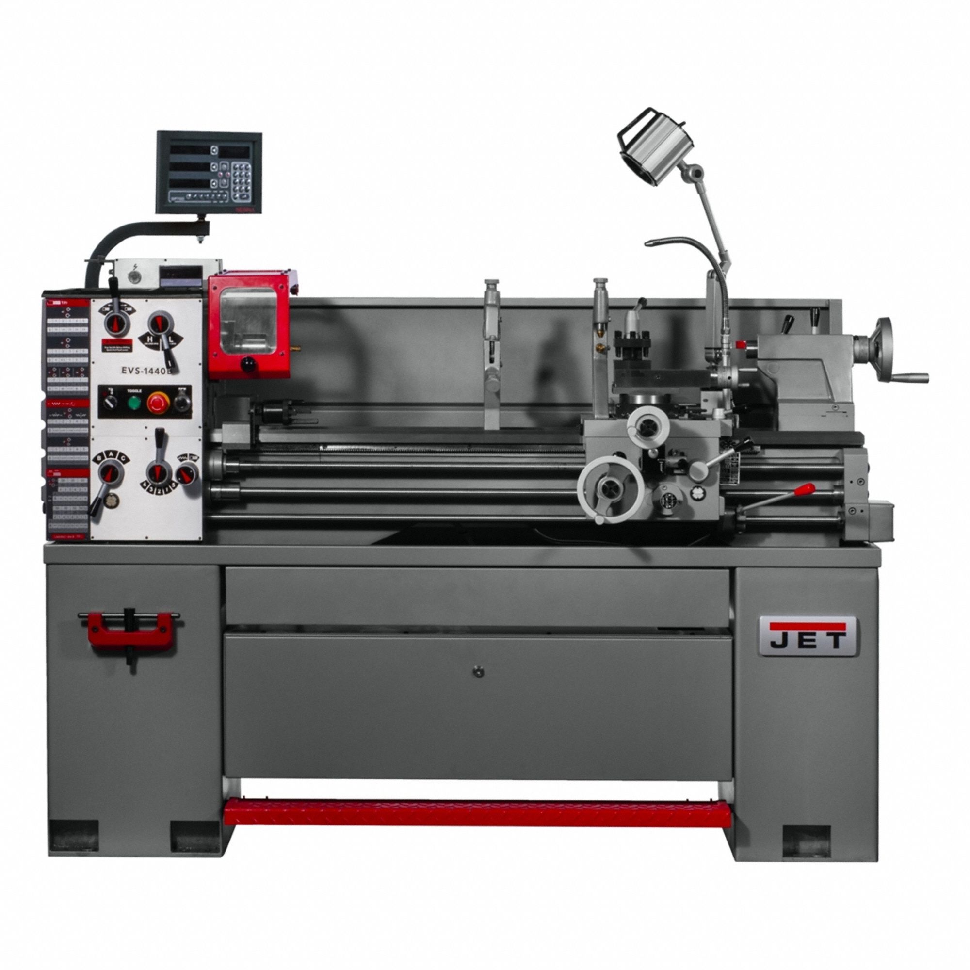 Lathe: EVS-1440, 14" x 40", 3 hp, 230V AC, w/ DRO/Stand