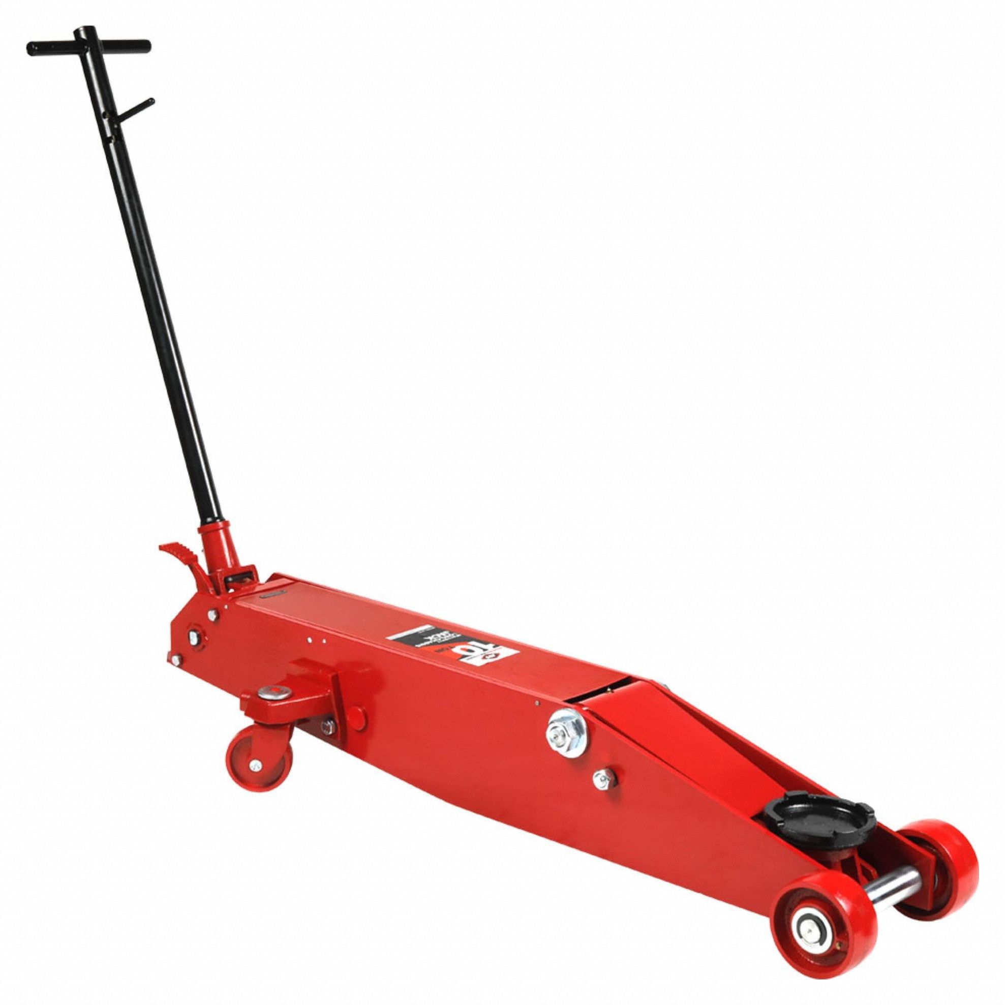 Manual Jack 10 Ton: Steel, Foot Pedal, Mechanical, 10 ton Load Capacity