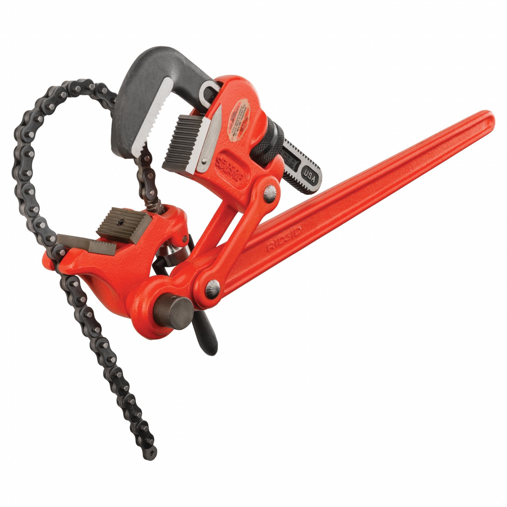 Compound Leverage Wrench: Steel, 5 in Jaw Capacity, Serrated, 27 3/4 in Overall Lg, I-Beam