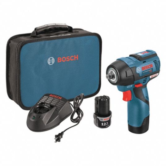 BOSCH Impact Wrench, Cordless, Compact, 12VDC 313F13PS8202+BAT415