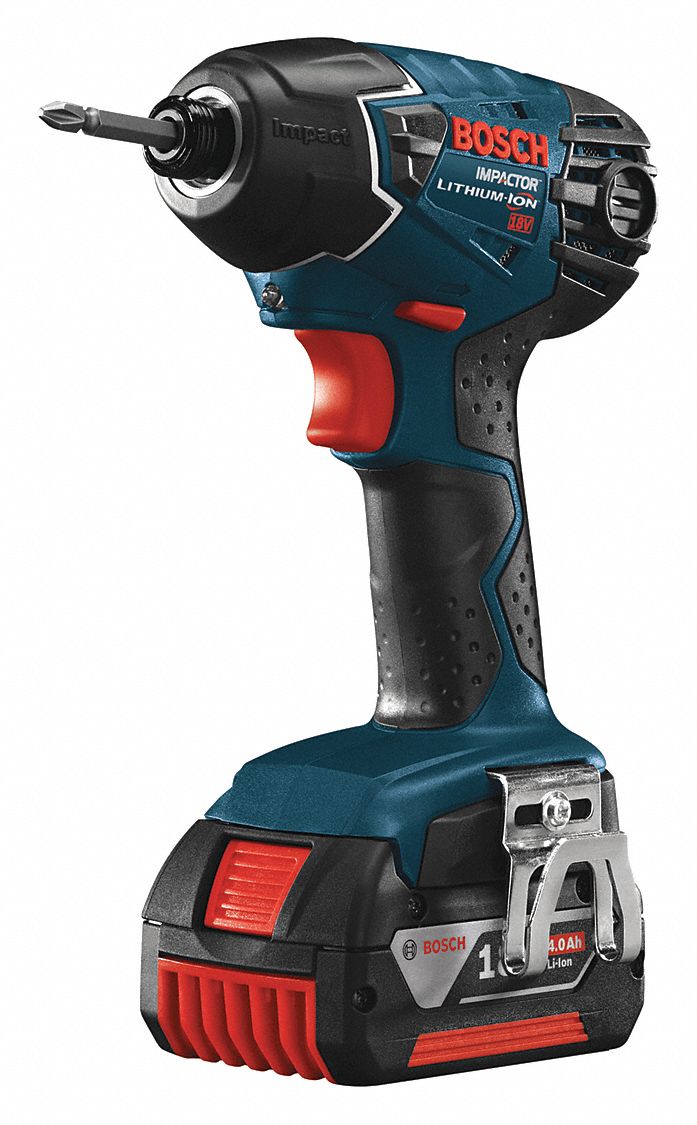 BOSCH Impact Driver Kit, Pistol Grip, 18VDC 313F292561802+GBA18V63