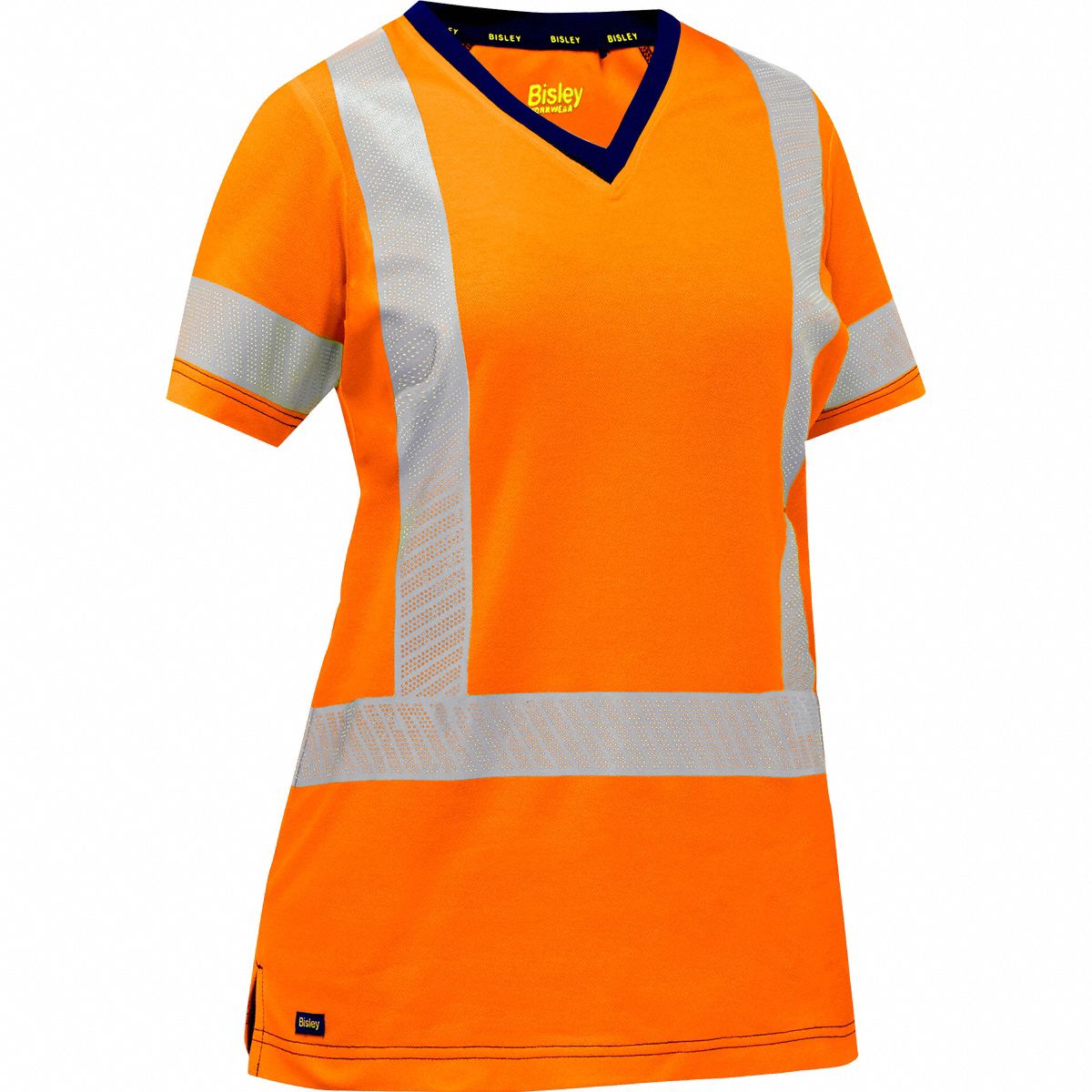 High-Visibility Shirt: ANSI Class 3, 2XL, Orange, U, Short, T-Shirt Shirt, Cotton/Polyester