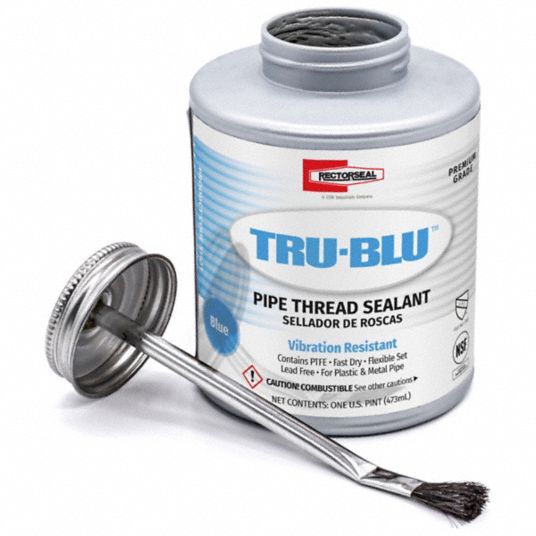 RECTORSEAL Pipe Thread Sealant TruBlu, 16 fl oz, BrushTop Can, Blue