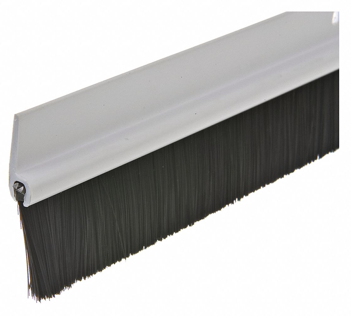 Door Sweep White Plastic and Brush