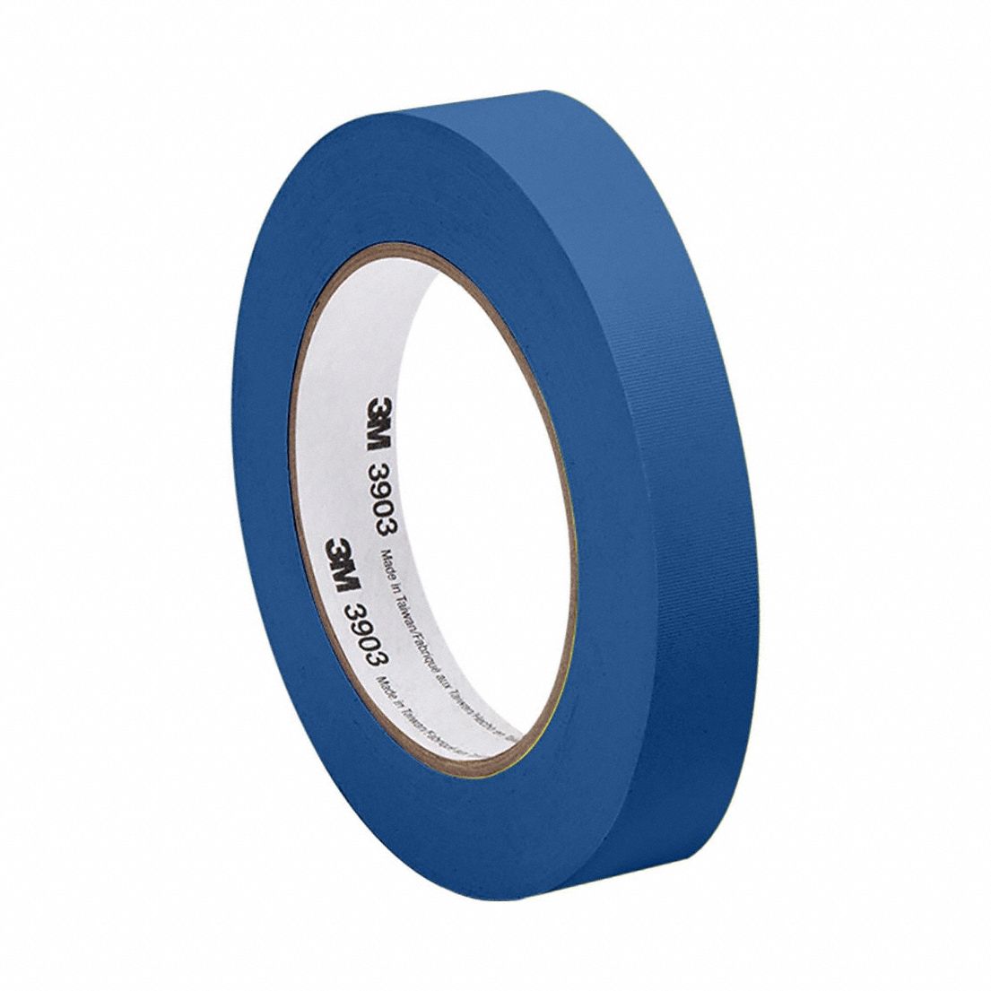 Duct Tape: Light Duty, Blue, 1/2 in Wd, 50 yd Lg, 6.5 mil Thick, 3903, Vinyl Coated Cloth, Rubber