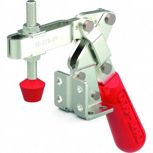 Vertical Hold-Down Clamp: Std Horizontal  Handle, Flange Base Mounting, 2.53 in Arm Lg