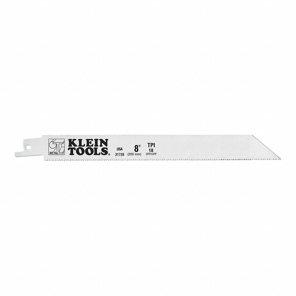 Recip. Saw Blades,  8" 18 TPI-, PK5