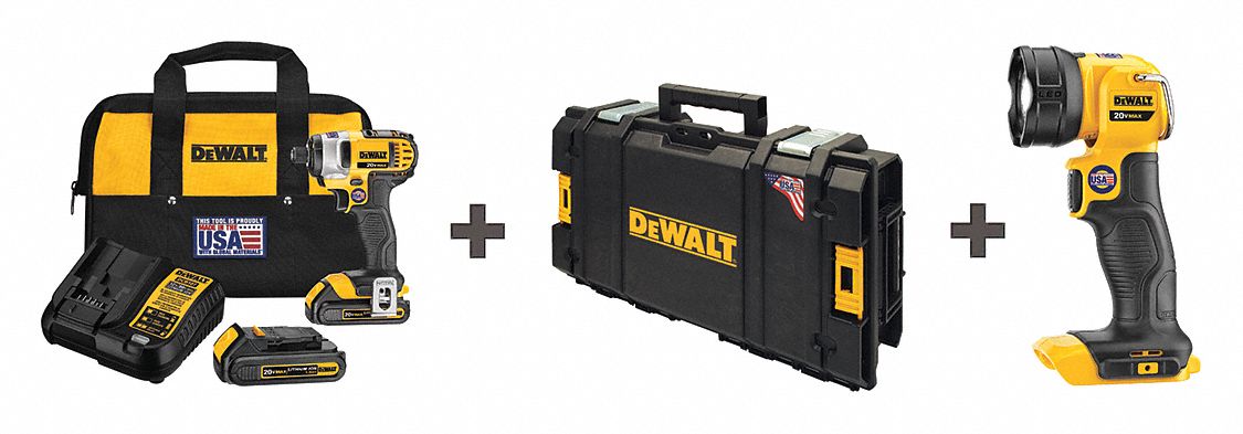 DEWALT 20V MAX*, Impact Driver, 20V DC Voltage, Number of Tools 2