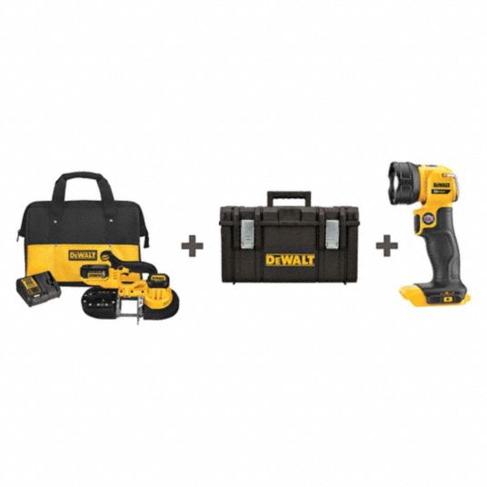 DEWALT Cordless, Portable Band Saw, 20V DC, 32 7/8 in Blade Length 317D11DCS371P1 DWST08203H