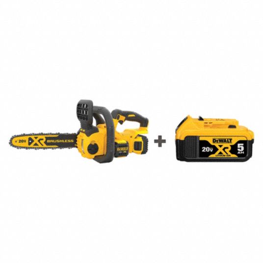 DEWALT 12 in, 20V, Battery Powered, Cordless Chain Saw, Battery Amperage 5.0Ah 317D24