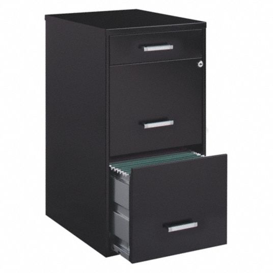 SPACE SOLUTIONS, Black, Powder Coated, Flat File Cabinet - 317Z55|20225 ...