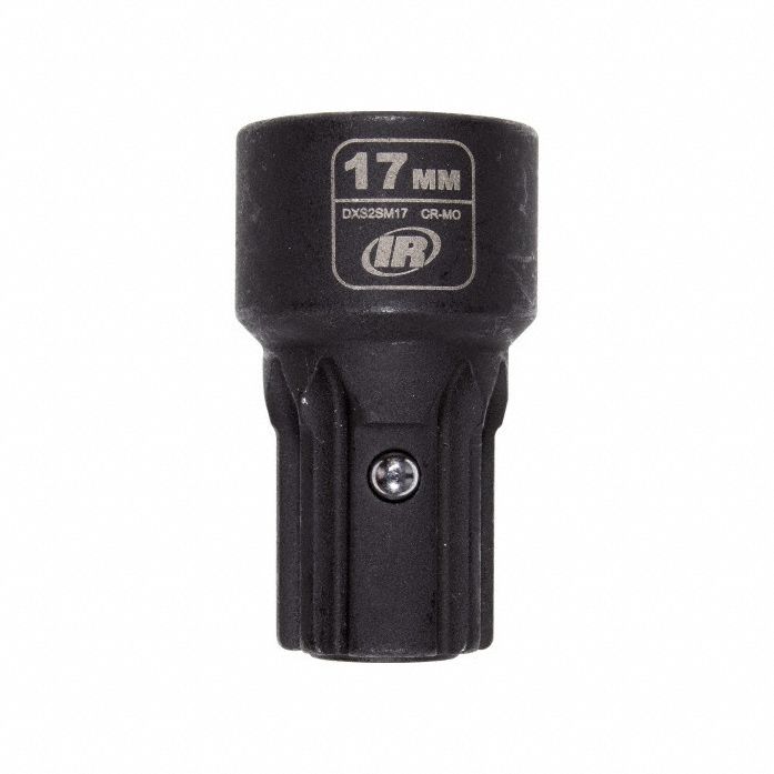 Impact Socket: Metric, 17 mm Socket Size, 6-Point, Std, 1 9/16 in Overall Lg