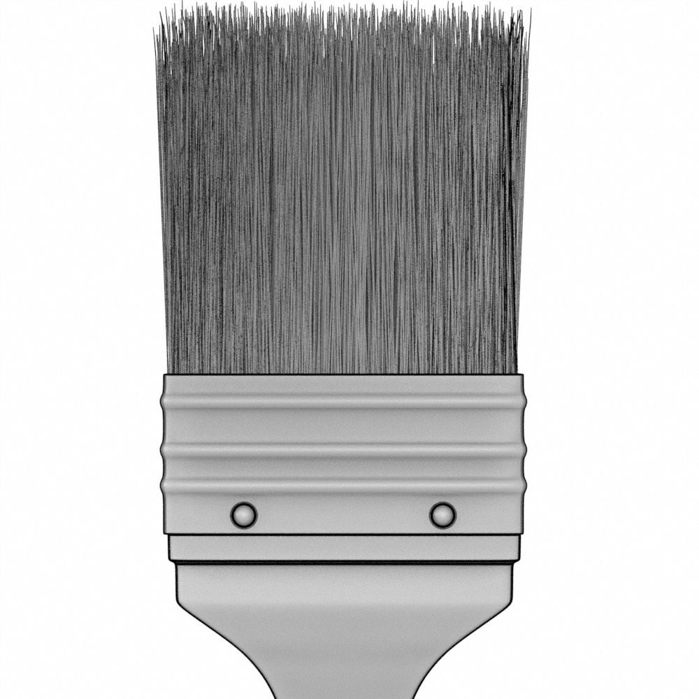 Wide paint brush with wooden handle and black Vector Image