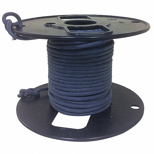 High Voltage Lead Wire: 22 AWG Wire Size, Black, 50 ft Lg, Rowe R800 Silicone Compound, HV