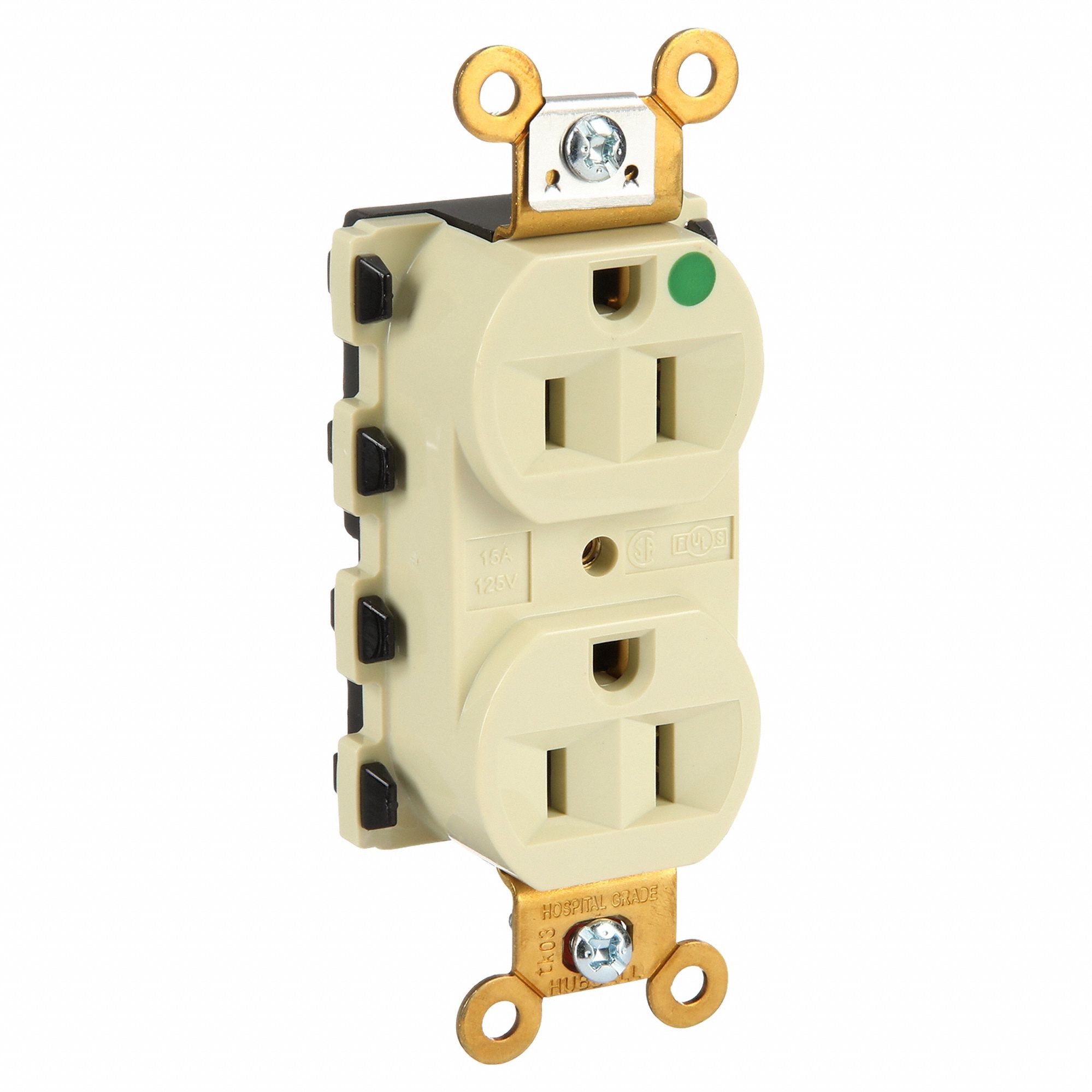 SNAP2CONNECT 15A/125V HOSP DBL,IVOIRE